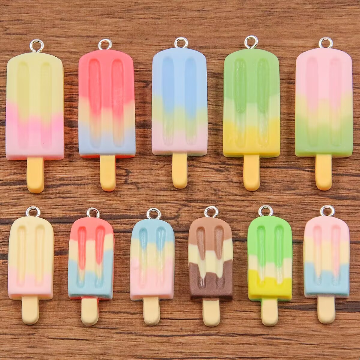 Resin Crafts Diy - 6 szt. Gradientowe zawieszki z żywicy