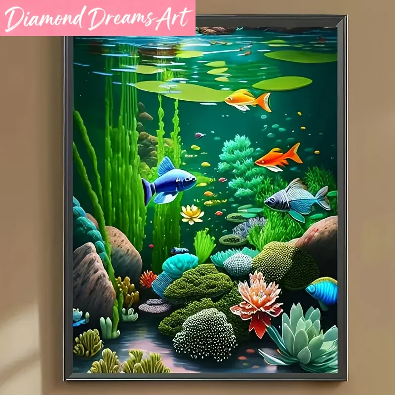 Resin Craft For Beginners - Bezramowy obraz diamentowy, motyw podwodnego świata,